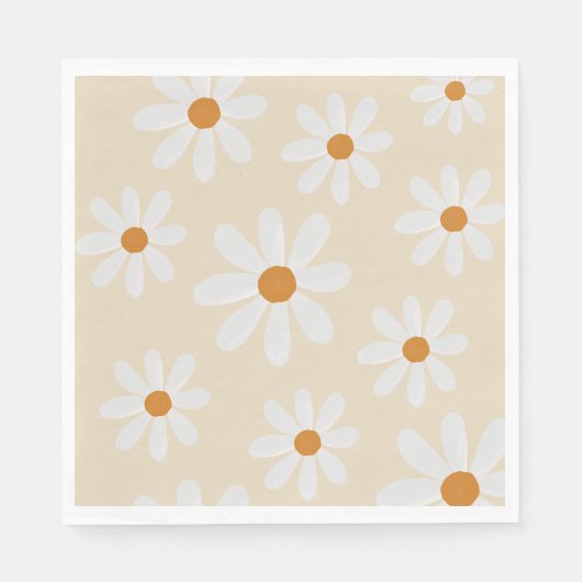 Serviette En Papier Retro Daisy Party Napkin (Devant)