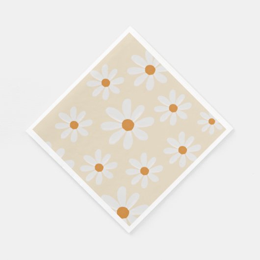 Serviette En Papier Retro Daisy Party Napkin (Coin)