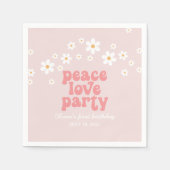 Serviette En Papier Retro Daisy Peace Love Party Anniversaire (Devant)