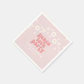 Serviette En Papier Retro Daisy Peace Love Party Anniversaire (Coin)