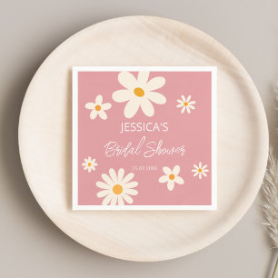 Serviette En Papier Retro daisy rose boho désert rose mariage