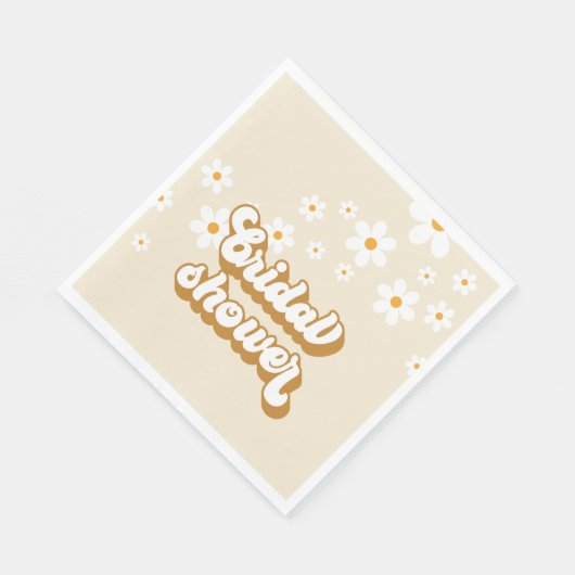 Serviette En Papier Retro Daisy Super douche nuptiale (Coin)