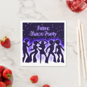 Serviette En Papier Retro Dance Party Purple (En situation)