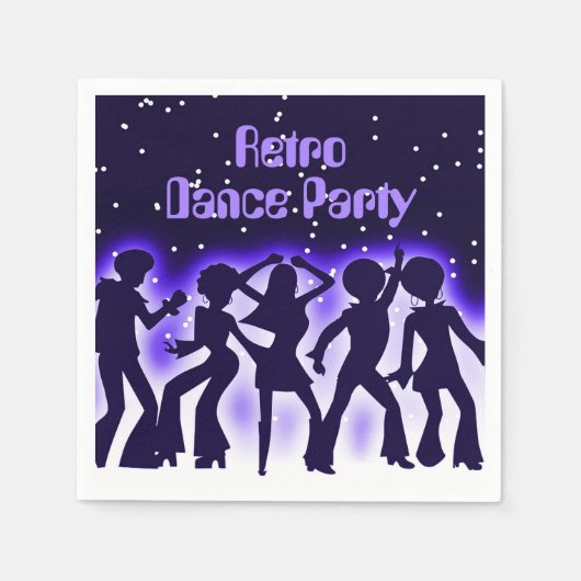 Serviette En Papier Retro Dance Party Purple (Devant)