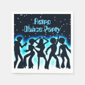 Serviette En Papier Retro Dance Party Turquoise (Devant)
