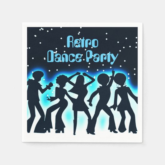 Serviette En Papier Retro Dance Party Turquoise (Devant)