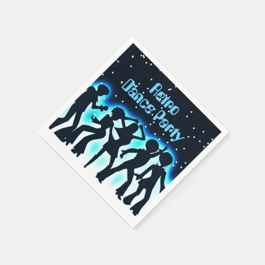 Serviette En Papier Retro Dance Party Turquoise (Coin)