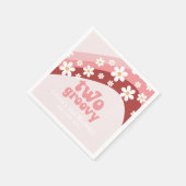 Serviette En Papier Retro Deux marguerite Super boho floral 2e anniver (Coin)