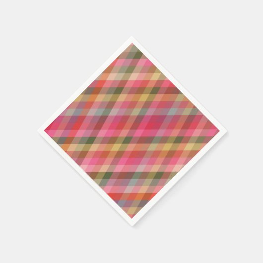 Serviette En Papier Retro Diagonal Noël Plaid mignonne Preppy Holiday (Coin)