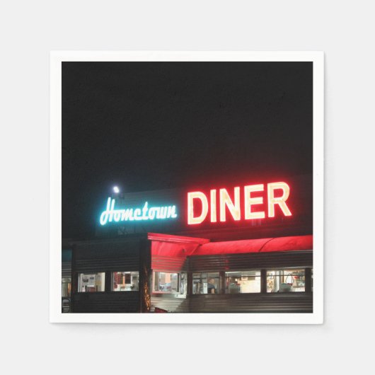 Serviette En Papier Retro Diner (Devant)