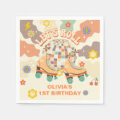 Serviette En Papier Retro Disco Roller Skate 1er anniversaire (Devant)