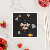 Serviette En Papier Retro Éffrayant un 1er Halloween fête d'anniversai (En situation)