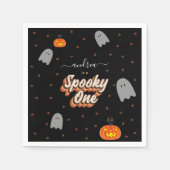 Serviette En Papier Retro Éffrayant un 1er Halloween fête d'anniversai (Devant)