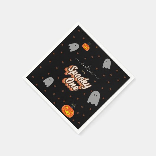 Serviette En Papier Retro Éffrayant un 1er Halloween fête d'anniversai (Coin)