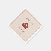 Serviette En Papier Retro élégant Mariage rose Peach (Coin)