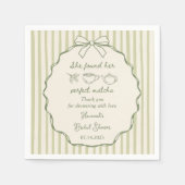 Serviette En Papier Rétro Elle A Trouvé Sa Fête des mariées Parfaite D (Devant)