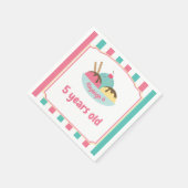 Serviette En Papier Retro Enfants rose Turquoise de glace fête (Coin)