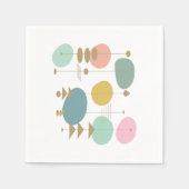 Serviette En Papier Retro Espace Atmosphérique Moyen Siècle Moderne (Devant)