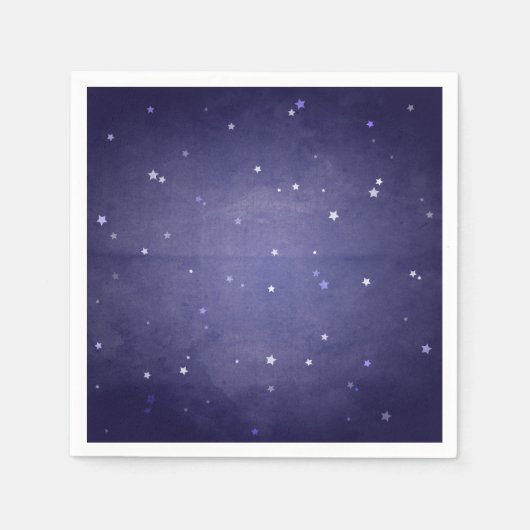 Serviette En Papier Retro Faded Blue and White Stars Party (Devant)