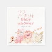 Serviette En Papier Retro Floral Boho Girl Baby Shower (Devant)