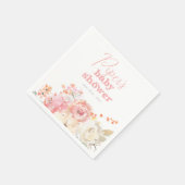 Serviette En Papier Retro Floral Boho Girl Baby Shower (Coin)
