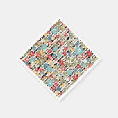 Serviette En Papier Rétro, floral rétro (Coin)