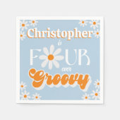 Serviette En Papier Retro Four Ever Super Boys 4e anniversaire (Devant)