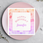 Serviette En Papier Retro Funky 90s Pink Disco Ball Anniversaire