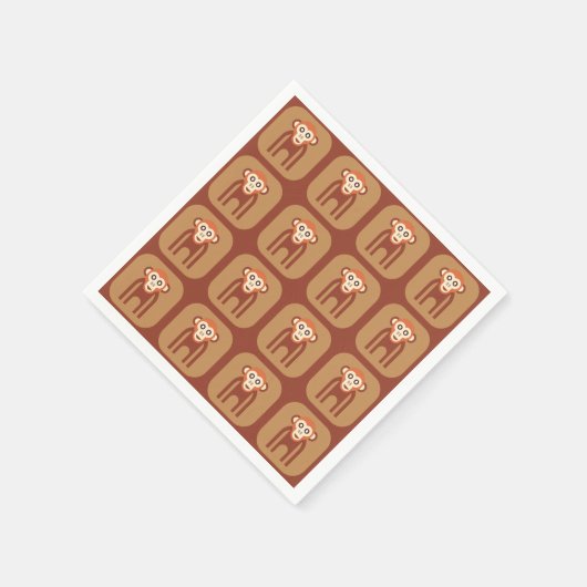 Serviette En Papier Retro Funky Monkey Cocktail Abstrait serviettes (Coin)