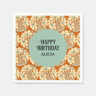 Serviette En Papier Retro Funky Super Boho Botanical Anniversaire