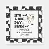 Serviette En Papier Retro Ghost One Halloween Boy 1st Birthday (Devant)
