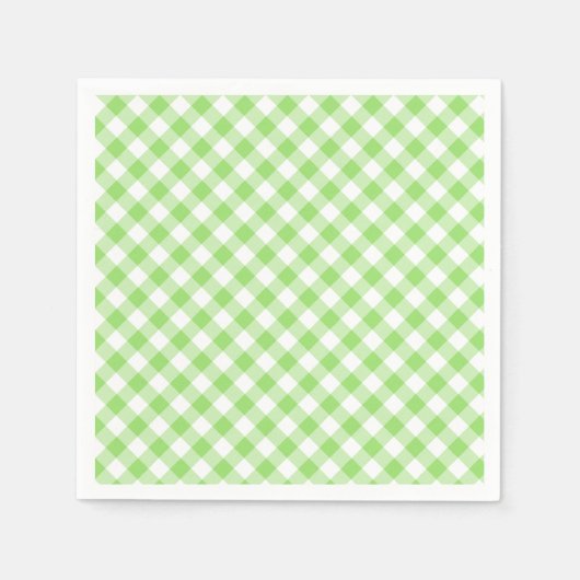 Serviette En Papier Retro Gingham Spring Green (Devant)