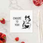 Serviette En Papier Retro Glam Martini Diva Design (En situation)