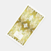 Serviette En Papier Retro Gold Green Mariage damassé (Coin)
