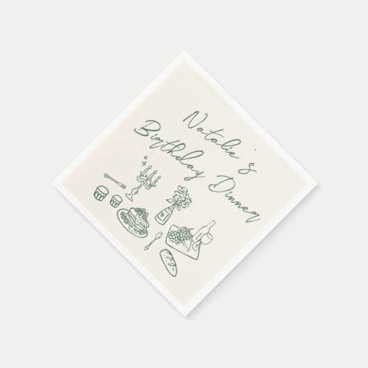 Serviette En Papier Retro Green Main Drag Fun Anniversaire Dîner origi (Coin)