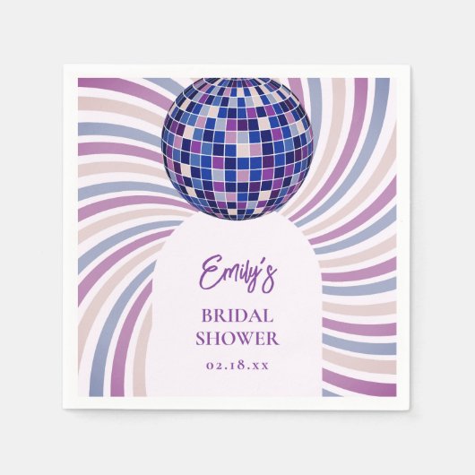 Serviette En Papier Retro Groovy Disco Bridal Shower (Devant)