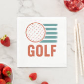 Serviette En Papier Retro Grunge Golf (En situation)