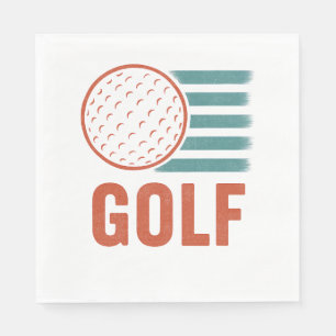 Serviette En Papier Retro Grunge Golf
