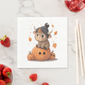 Serviette En Papier Retro Halloween Highland Cow (En situation)