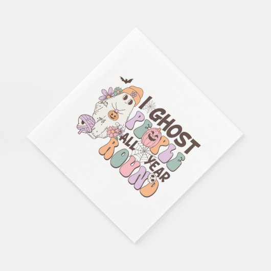 Serviette En Papier Retro Halloween Je Ghost Gpeople Toute L'Année (Coin)