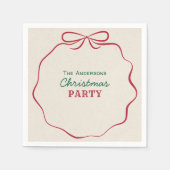 Serviette En Papier Retro Hand Drawn Ribbon Bow Christmas Party (Devant)