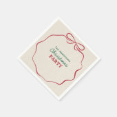 Serviette En Papier Retro Hand Drawn Ribbon Bow Christmas Party (Coin)