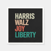 Serviette En Papier Retro Harris Waltz 2024 Harris Walz Joy Liberty (Devant)