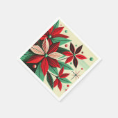 Serviette En Papier Retro Holiday Poinsettia Mid Century Découpage (Coin)