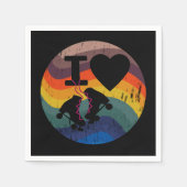 Serviette En Papier Retro I Love Roller Ski Revêtu (Devant)