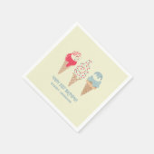 Serviette En Papier Retro Ice Cream Cone 21e Anniversaire Custom (Coin)