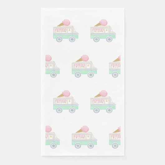 Serviette En Papier Retro Ice Cream Truck Party (Devant)