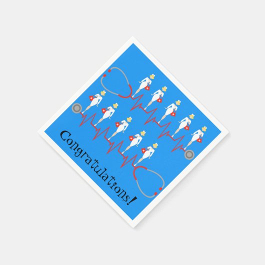 Serviette En Papier Retro Infirmière Félicitations Papier serviettes (Coin)