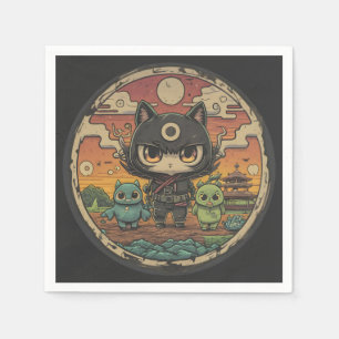 Serviette En Papier Retro Island Pals : équipage de chat Ninja