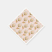 Serviette En Papier Retro Jardin rose motif floral (Coin)